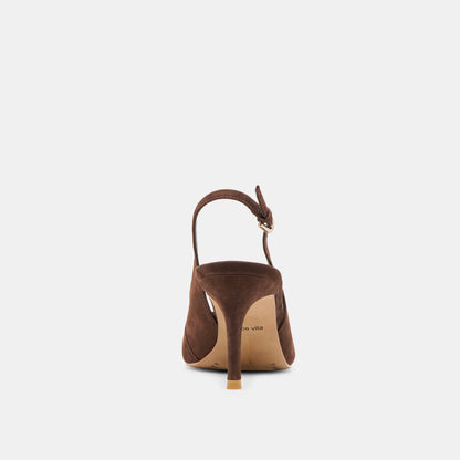 Elasi Dk Brown Nubuck Heels - Dolce Vita