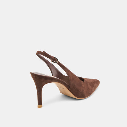 Elasi Dk Brown Nubuck Heels - Dolce Vita