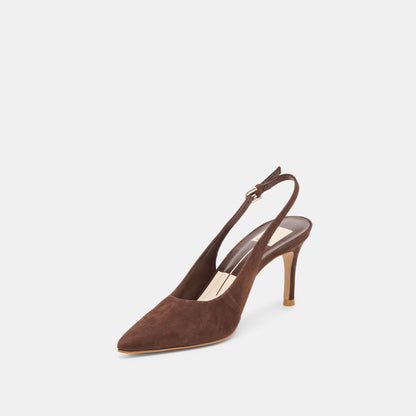 Elasi Dk Brown Nubuck Heels - Dolce Vita