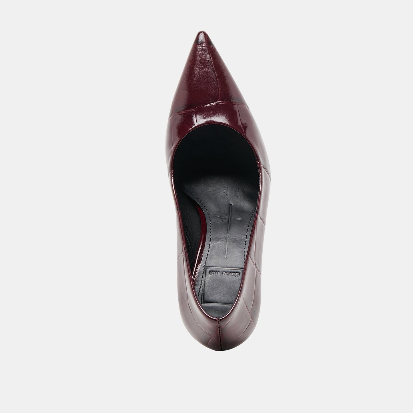 Misty Burgundy Croco Embossed Leather Heels - Dolce Vita