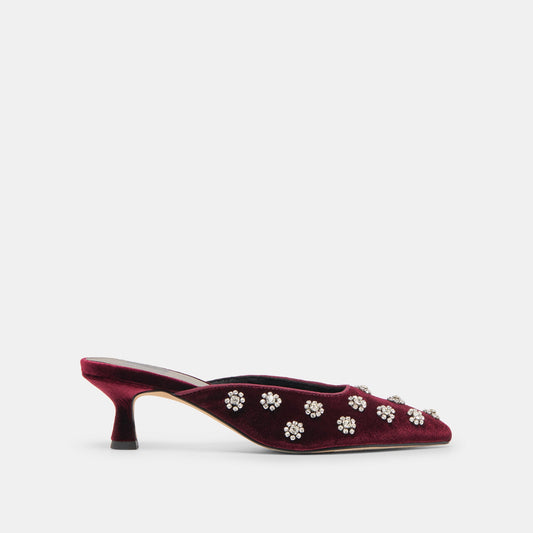 Clara Bordeaux Velvet Heels - Dolce Vita