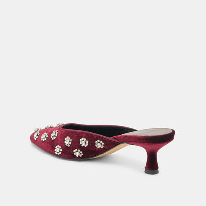 Clara Bordeaux Velvet Heels - Dolce Vita