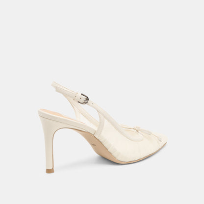 Yela White Tulle Heels - Dolce Vita