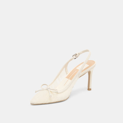 Yela White Tulle Heels - Dolce Vita