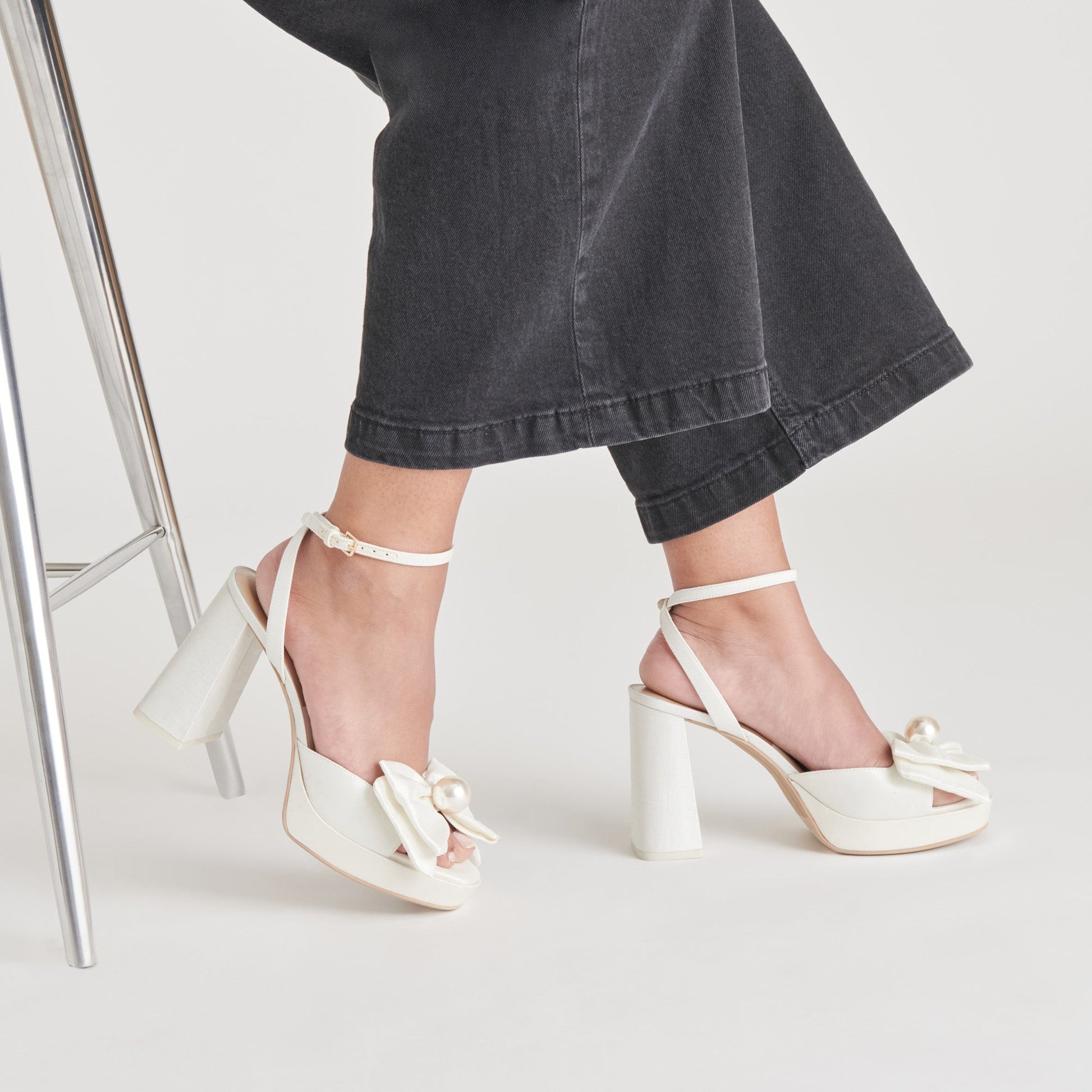PATTON HEELS IVORY SATIN - Dolce Vita