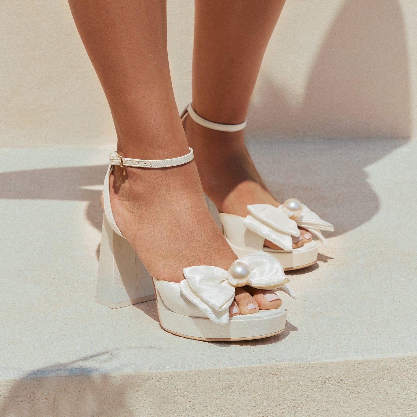 PATTON HEELS IVORY SATIN - Dolce Vita