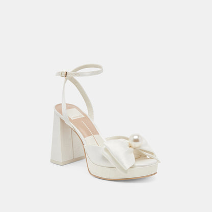PATTON HEELS IVORY SATIN - Dolce Vita