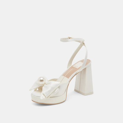 PATTON HEELS IVORY SATIN - Dolce Vita