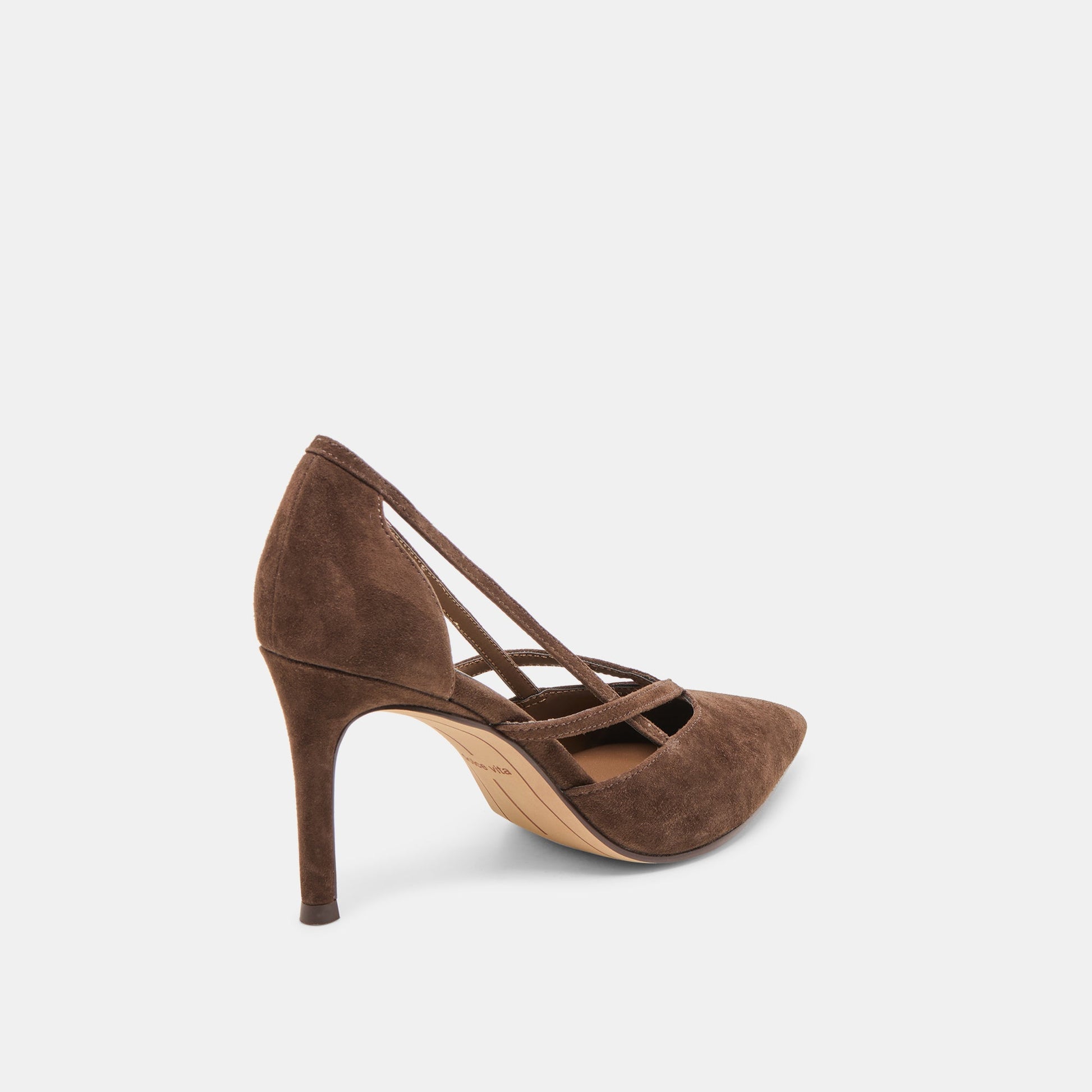 Kaine Dk Brown Suede Heels - Dolce Vita