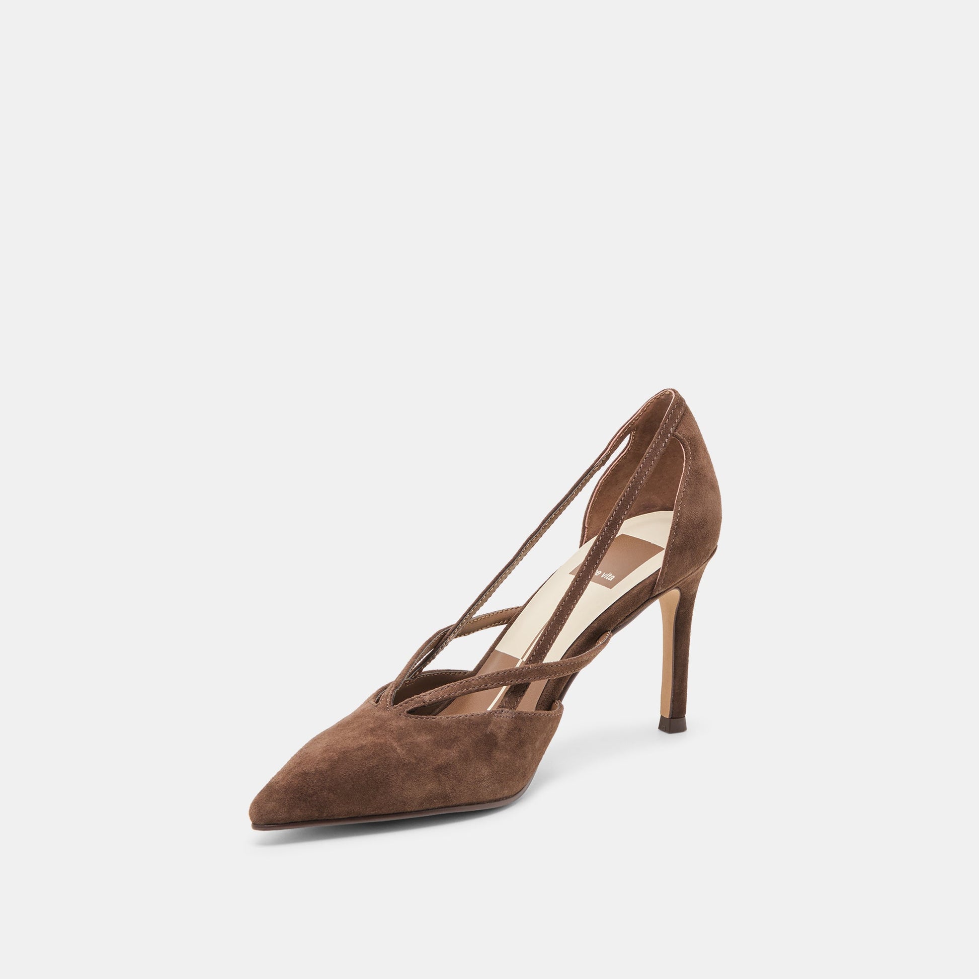 Kaine Dk Brown Suede Heels - Dolce Vita