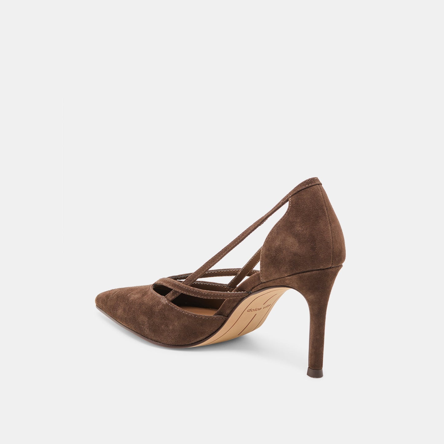 Kaine Dk Brown Suede Heels - Dolce Vita