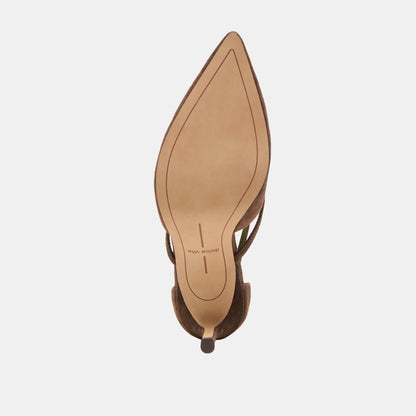 Kaine Dk Brown Suede Heels - Dolce Vita