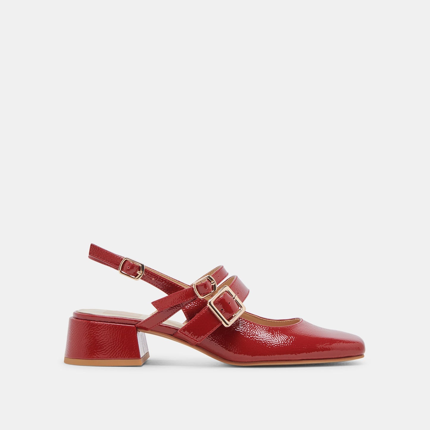 PATZY HEELS CRIMSON CRINKLE PATENT LEATHER - Dolce Vita