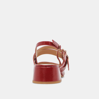 PATZY HEELS CRIMSON CRINKLE PATENT LEATHER - Dolce Vita