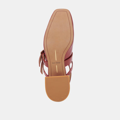 PATZY HEELS CRIMSON CRINKLE PATENT LEATHER - Dolce Vita