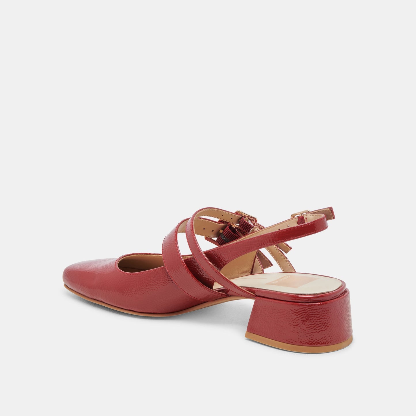 PATZY HEELS CRIMSON CRINKLE PATENT LEATHER - Dolce Vita