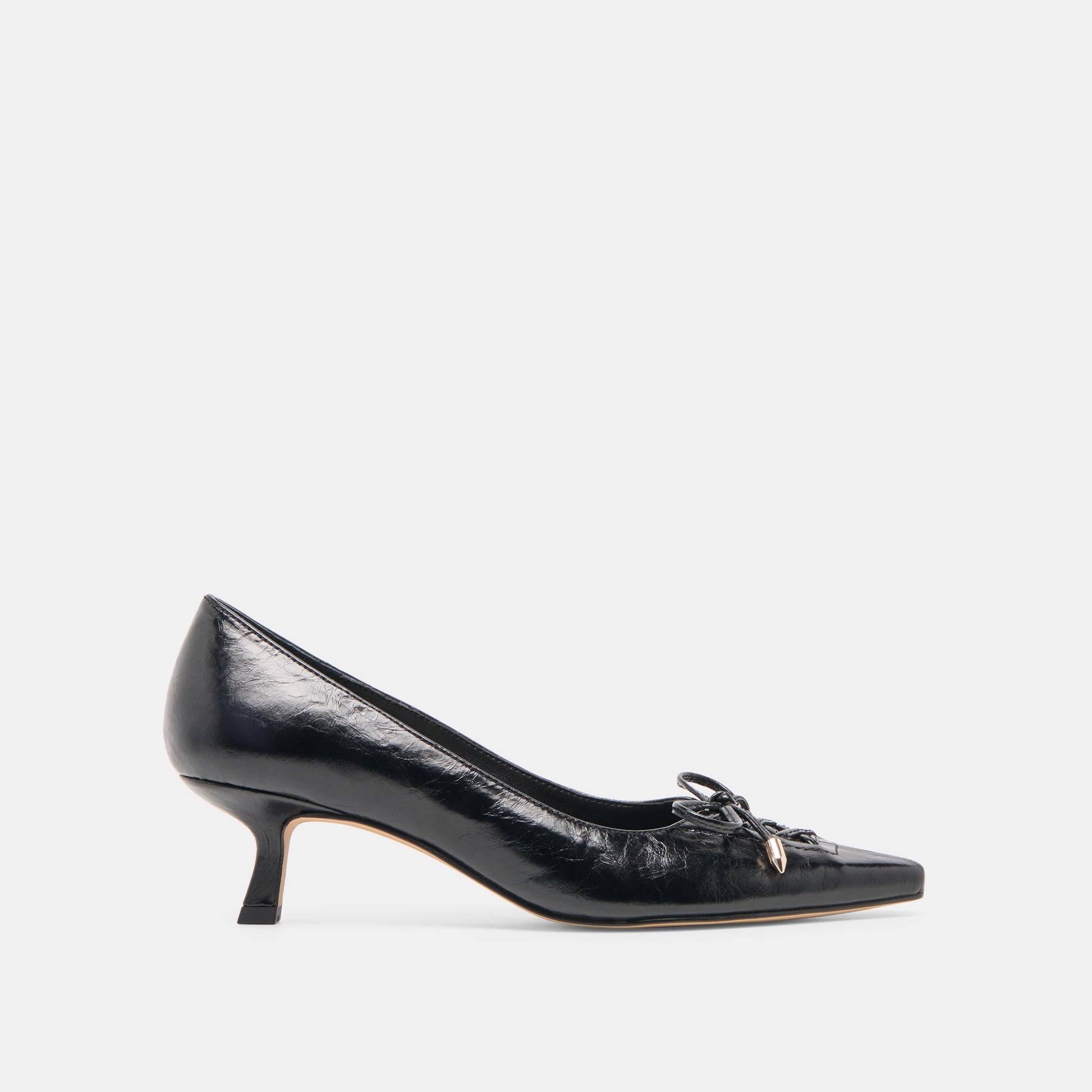 Clarie Midnight Crinkle Patent Leather Heels - Dolce Vita