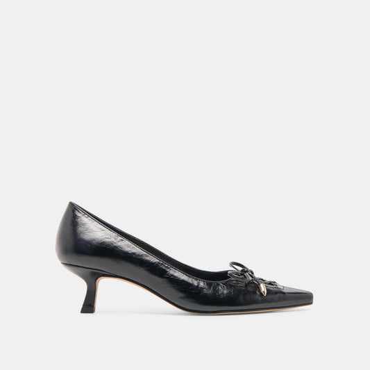 Clarie Midnight Crinkle Patent Leather Heels - Dolce Vita