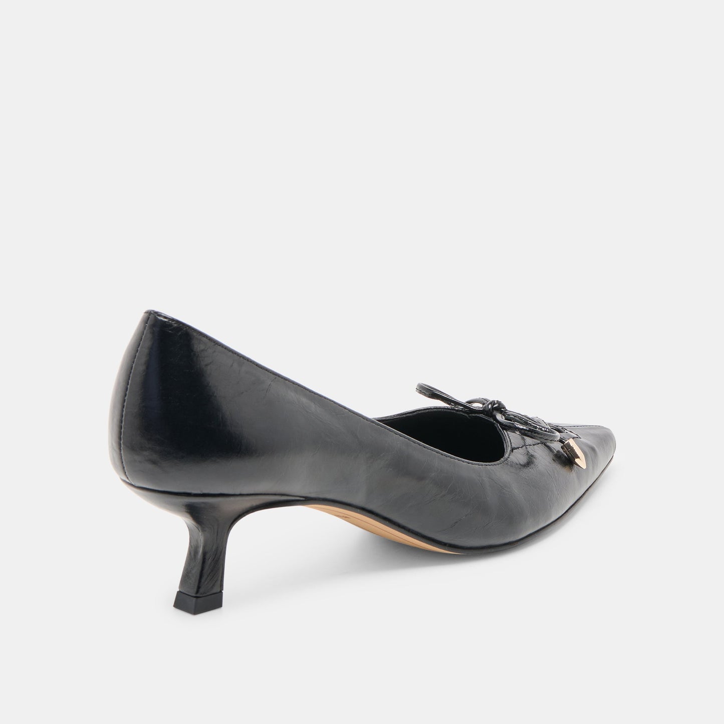 Clarie Midnight Crinkle Patent Leather Heels - Dolce Vita