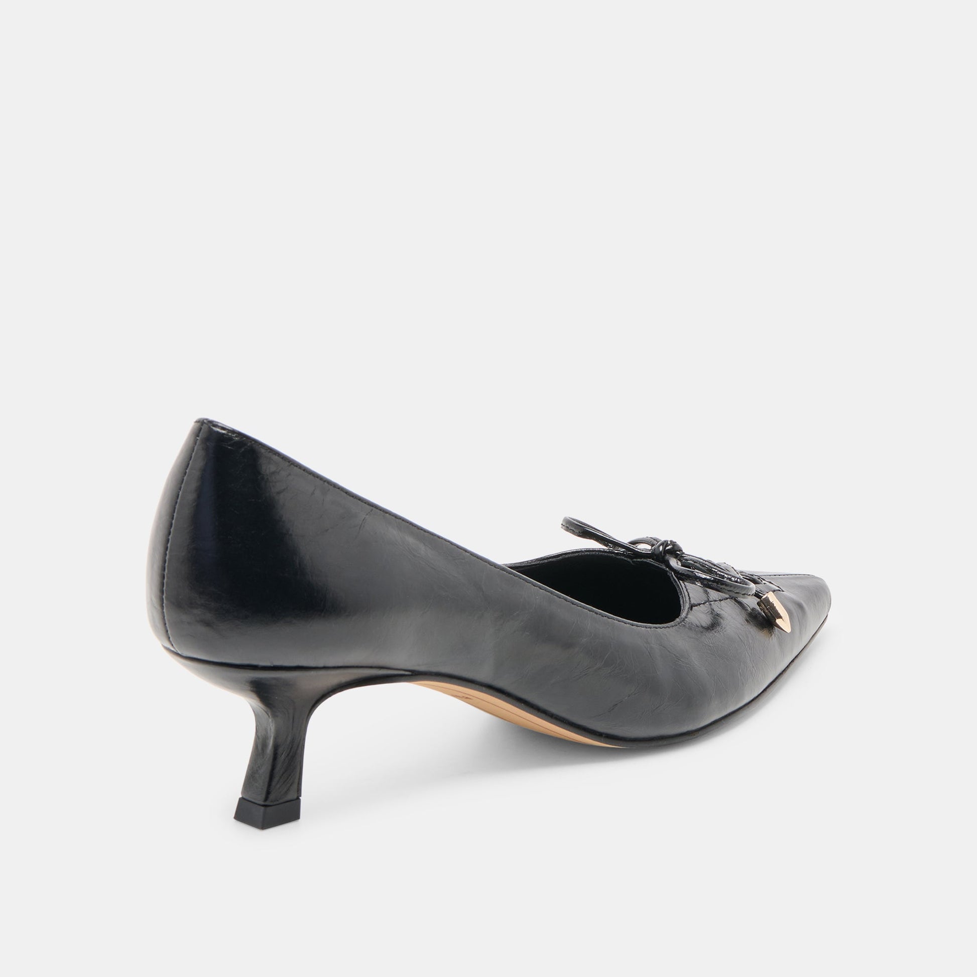Clarie Midnight Crinkle Patent Leather Heels - Dolce Vita
