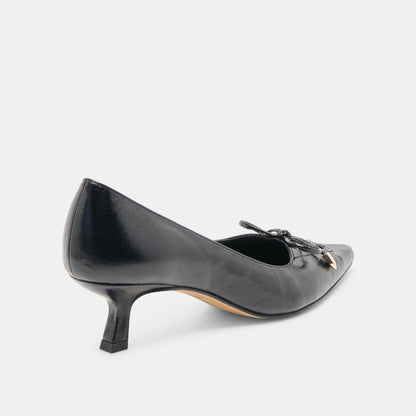 Clarie Midnight Crinkle Patent Leather Heels - Dolce Vita