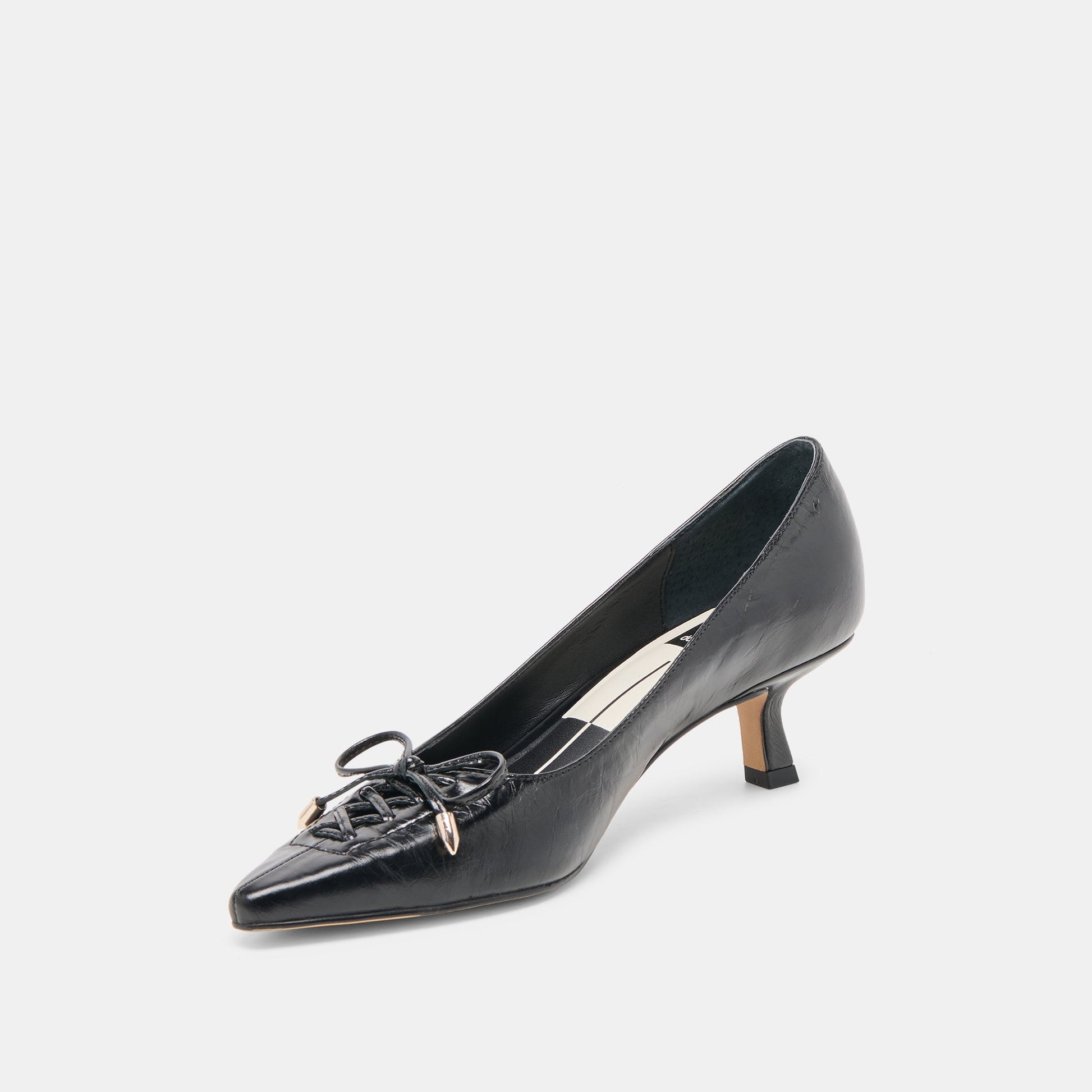 Clarie Midnight Crinkle Patent Leather Heels - Dolce Vita