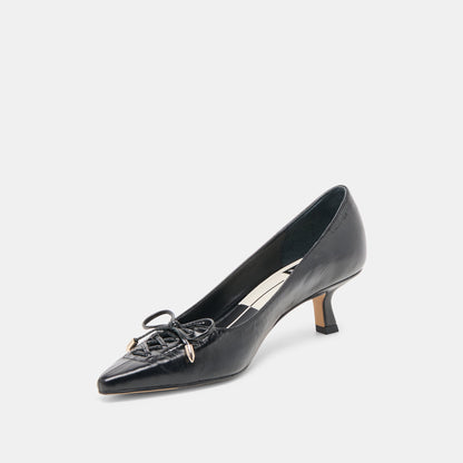 Clarie Midnight Crinkle Patent Leather Heels - Dolce Vita