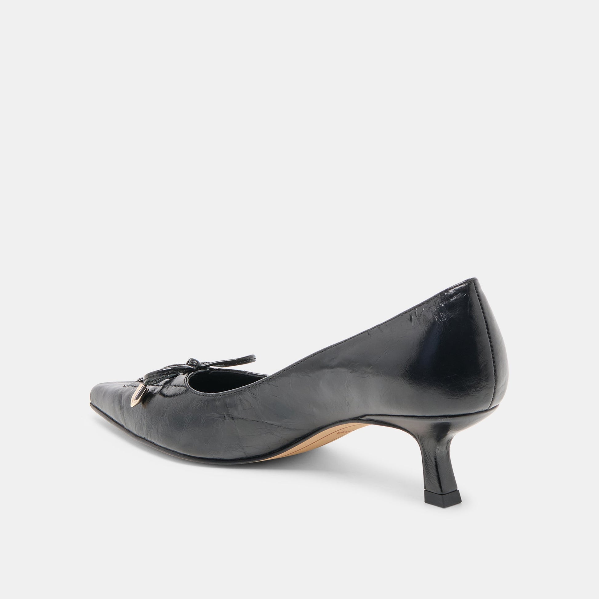 Clarie Midnight Crinkle Patent Leather Heels - Dolce Vita