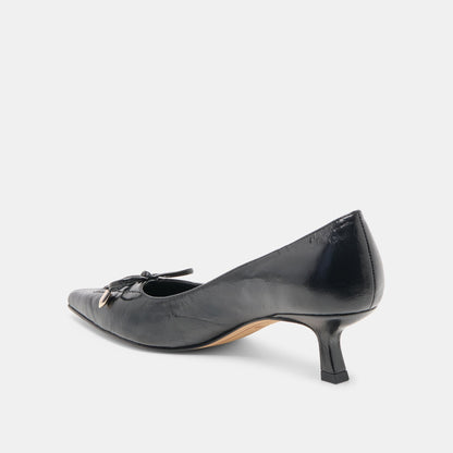 Clarie Midnight Crinkle Patent Leather Heels - Dolce Vita