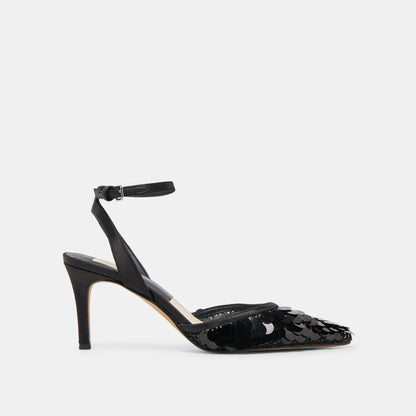 Elizza Confetti Onyx Woven Mesh Heels - Dolce Vita