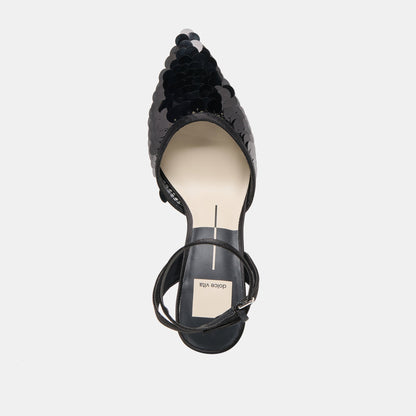 Elizza Confetti Onyx Woven Mesh Heels - Dolce Vita