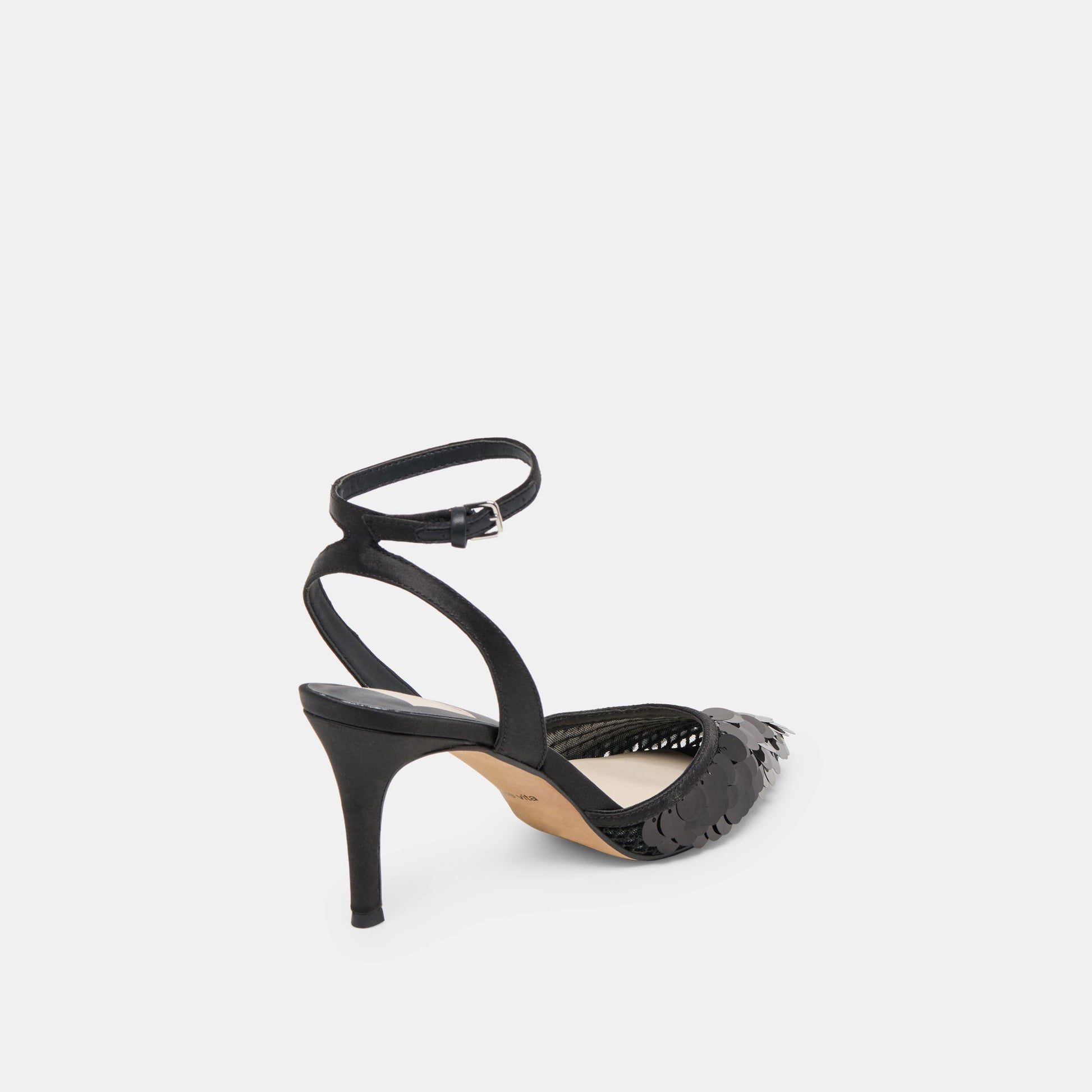 Elizza Confetti Onyx Woven Mesh Heels - Dolce Vita