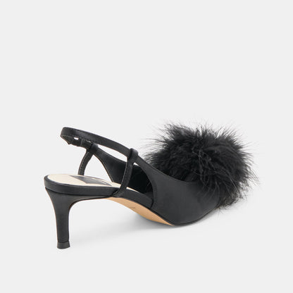 Kamy Onyx Satin Heels - Dolce Vita
