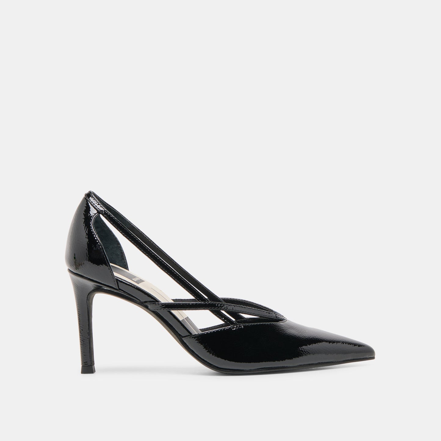 Kaine Midnight Crinkle Patent Leather Heels - Dolce Vita