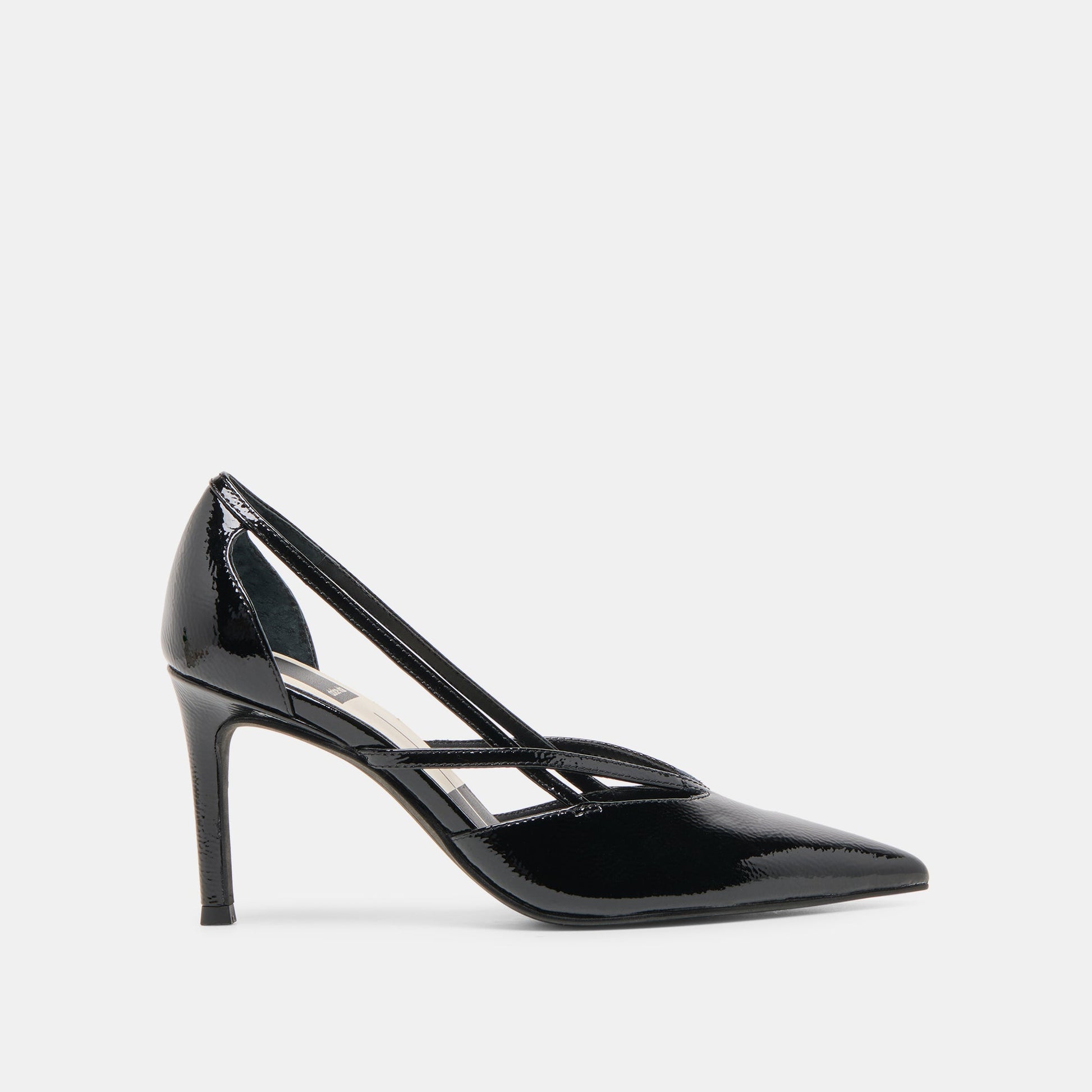 Kaine Midnight Crinkle Patent Leather Heels - Dolce Vita