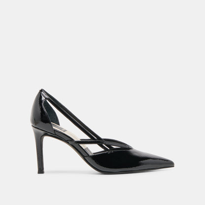 Kaine Midnight Crinkle Patent Leather Heels - Dolce Vita