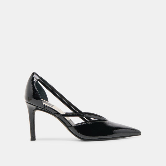 Kaine Midnight Crinkle Patent Leather Heels - Dolce Vita