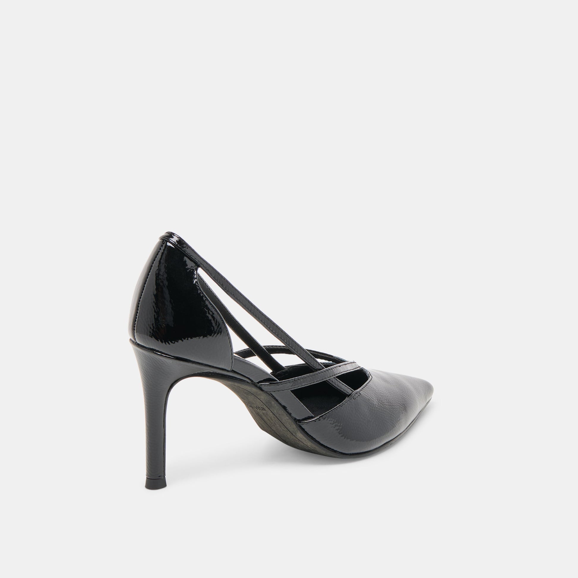 Kaine Midnight Crinkle Patent Leather Heels - Dolce Vita