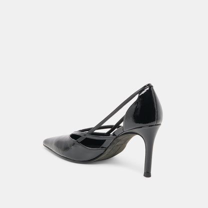 Kaine Midnight Crinkle Patent Leather Heels - Dolce Vita