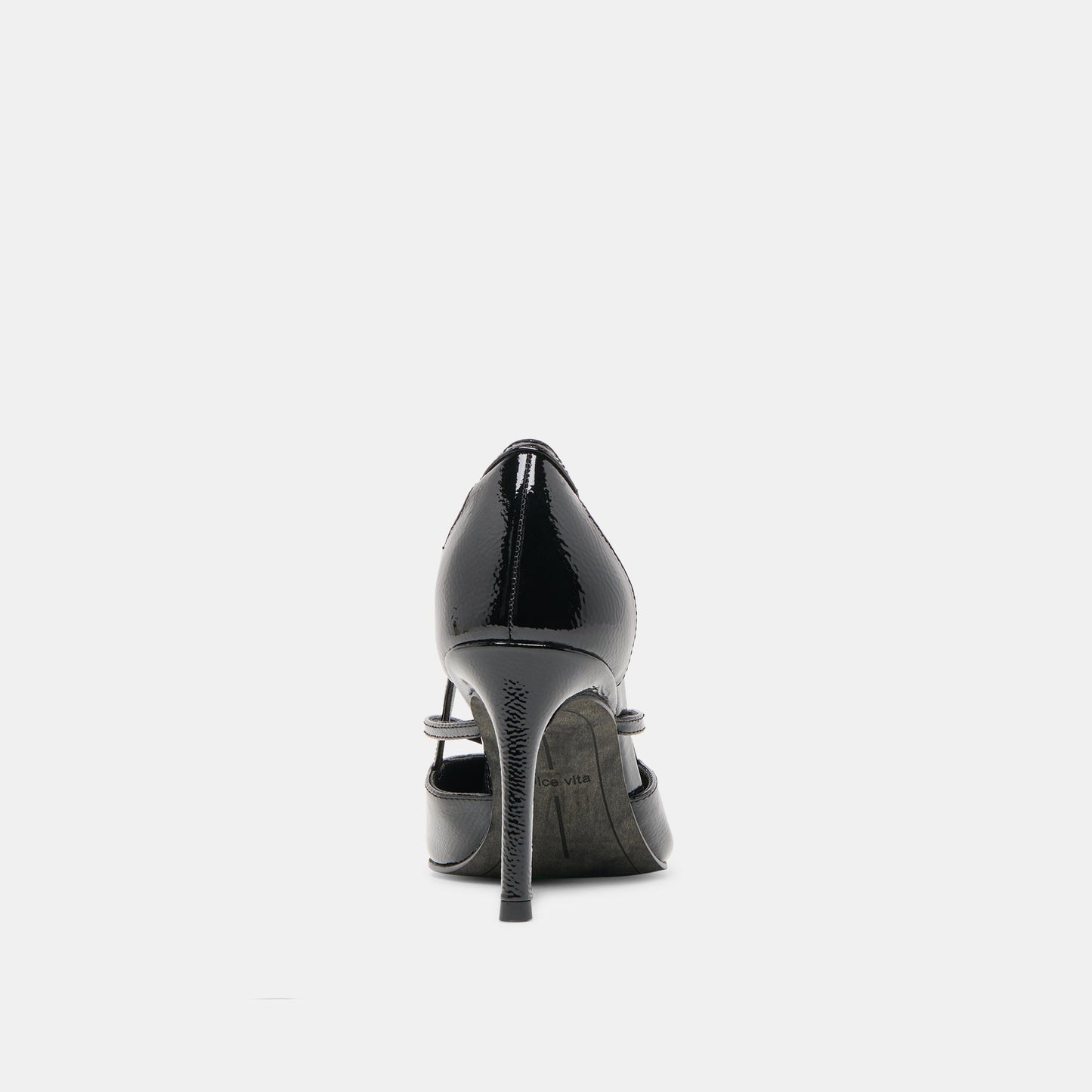 Kaine Midnight Crinkle Patent Leather Heels - Dolce Vita