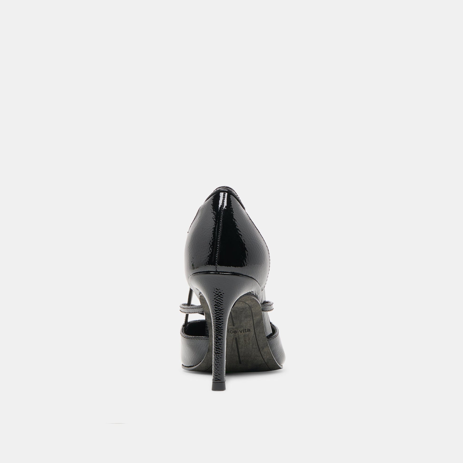 Kaine Midnight Crinkle Patent Leather Heels - Dolce Vita