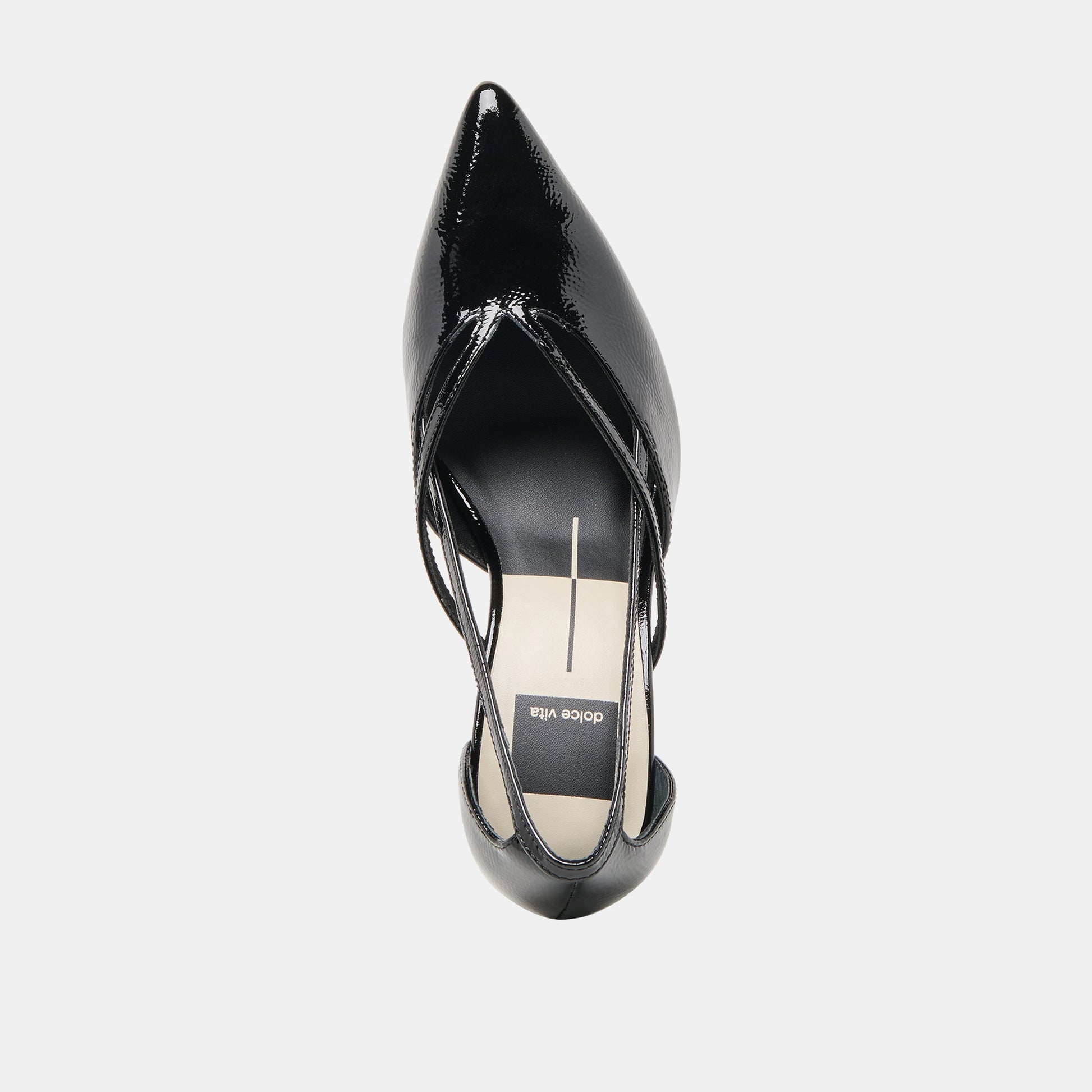Kaine Midnight Crinkle Patent Leather Heels - Dolce Vita