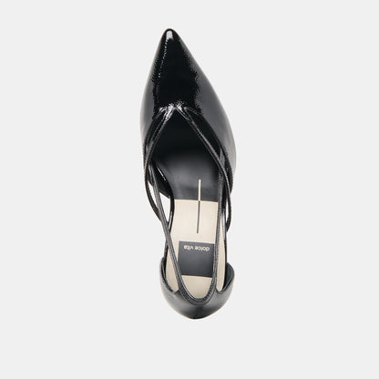 Kaine Midnight Crinkle Patent Leather Heels - Dolce Vita