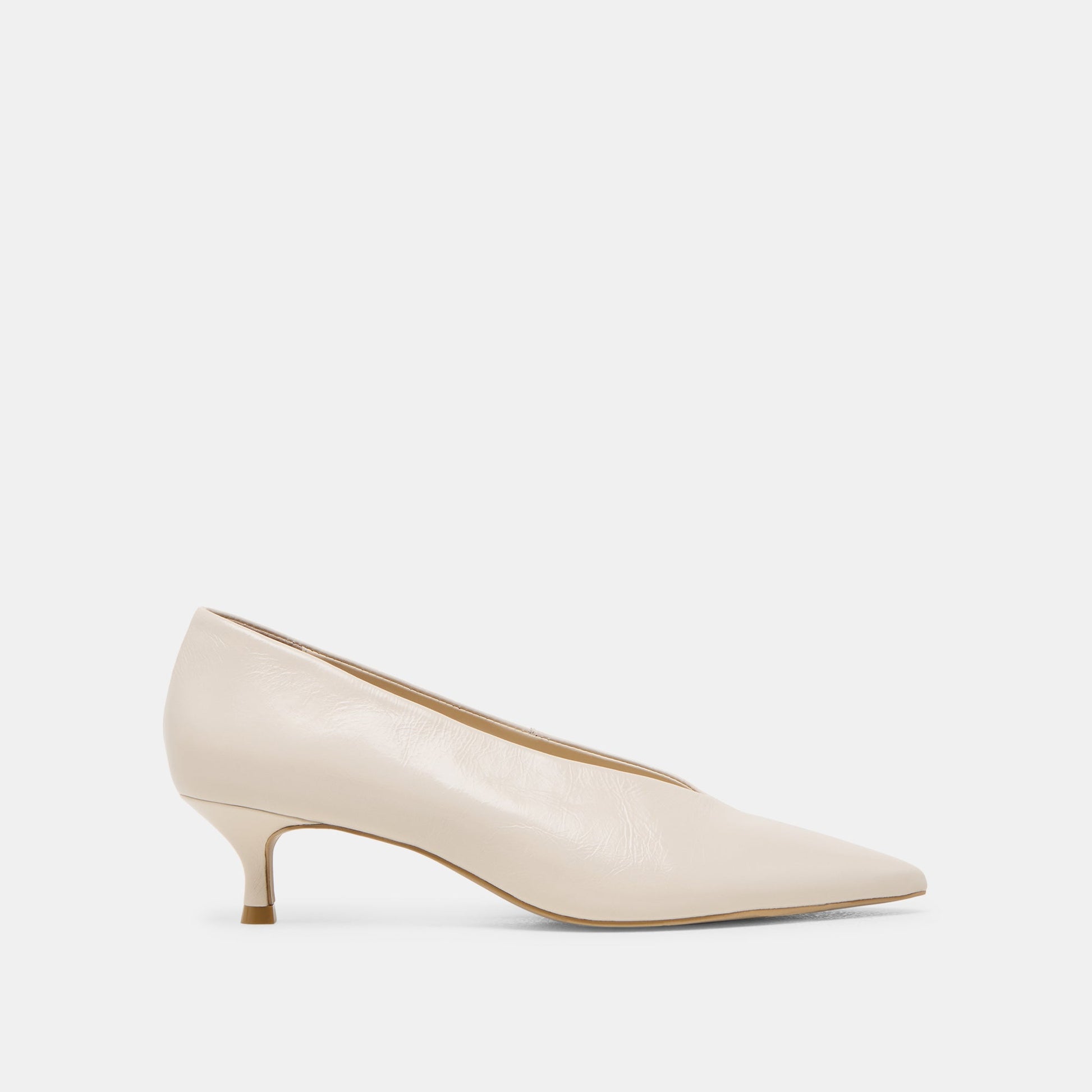 ALWYN HEELS BONE CRINKLE PATENT - Dolce Vita