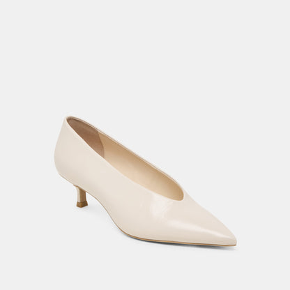 ALWYN HEELS BONE CRINKLE PATENT - Dolce Vita