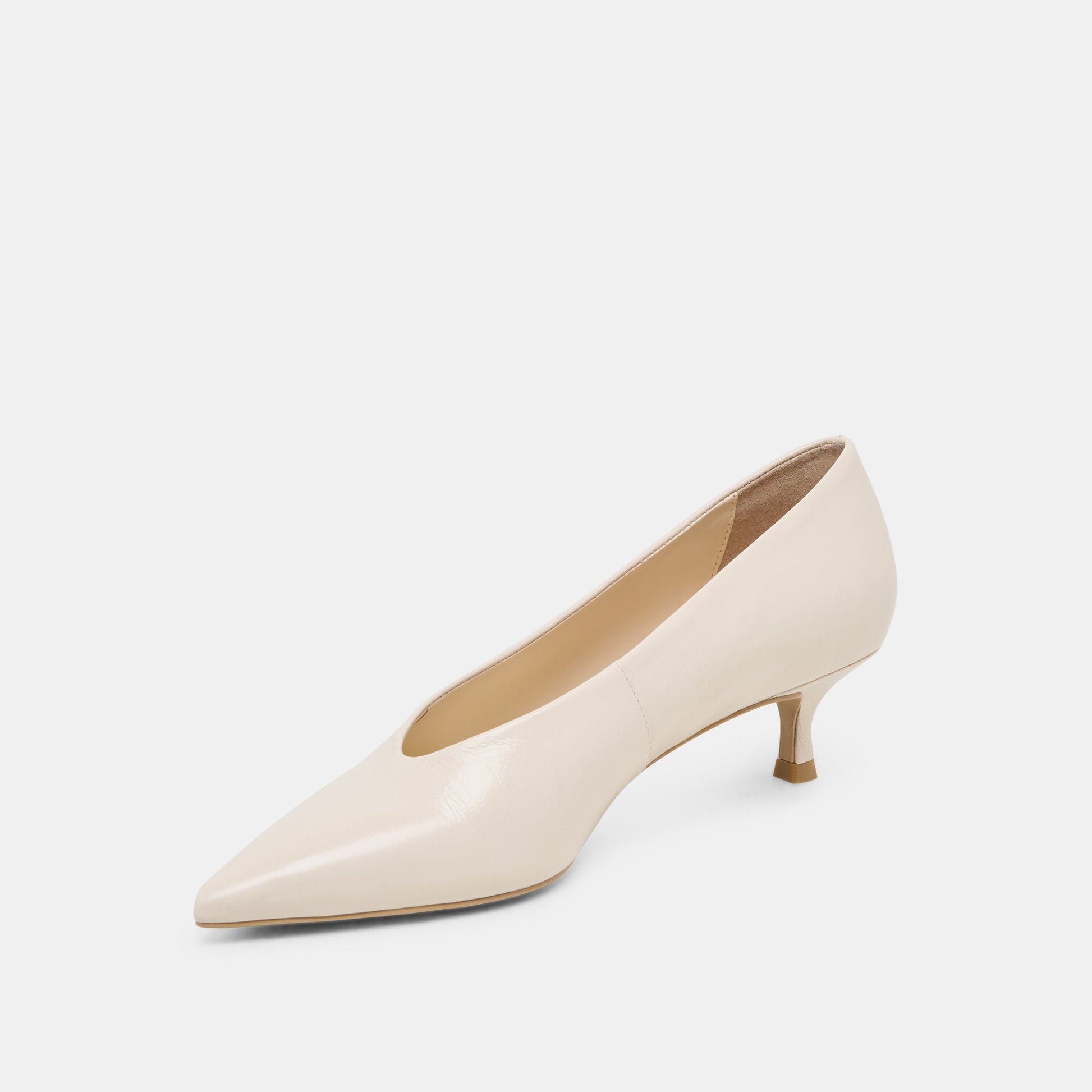 ALWYN HEELS BONE CRINKLE PATENT - Dolce Vita