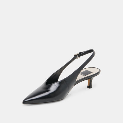 ALENNA HEELS MIDNIGHT CRINKLE PATENT - Dolce Vita