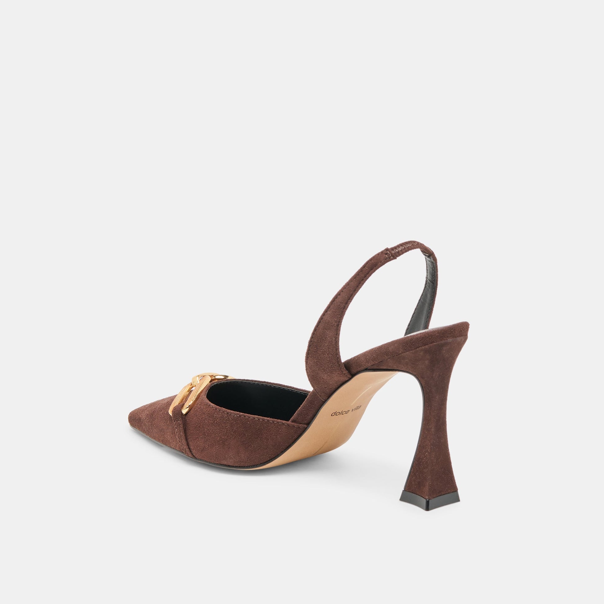 Malik Mahogany Nubuck Heels - Dolce Vita