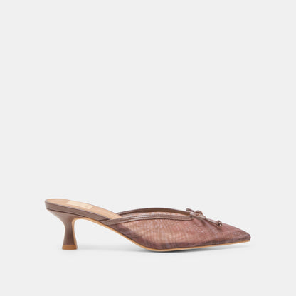 Cleo Cognac Plaid Mesh Heels - Dolce Vita