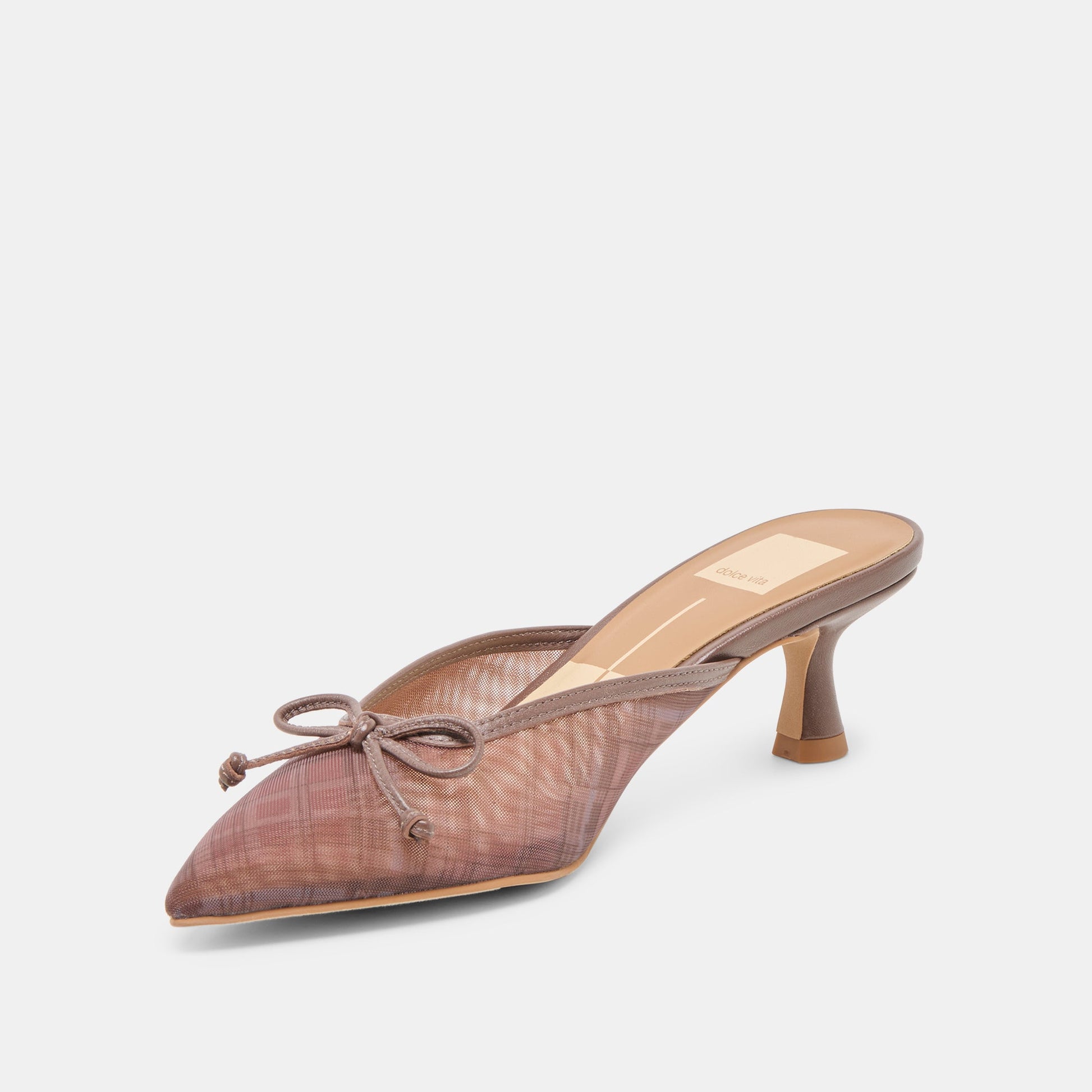 Cleo Cognac Plaid Mesh Heels - Dolce Vita